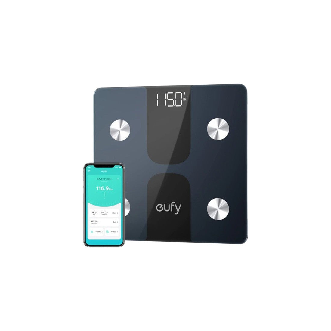 Anker Eufy Smart Scale C1 with Bluetooth - Black - ميزان Anker Eufy Smart Scale C1 with Bluetooth - Black - ميزان