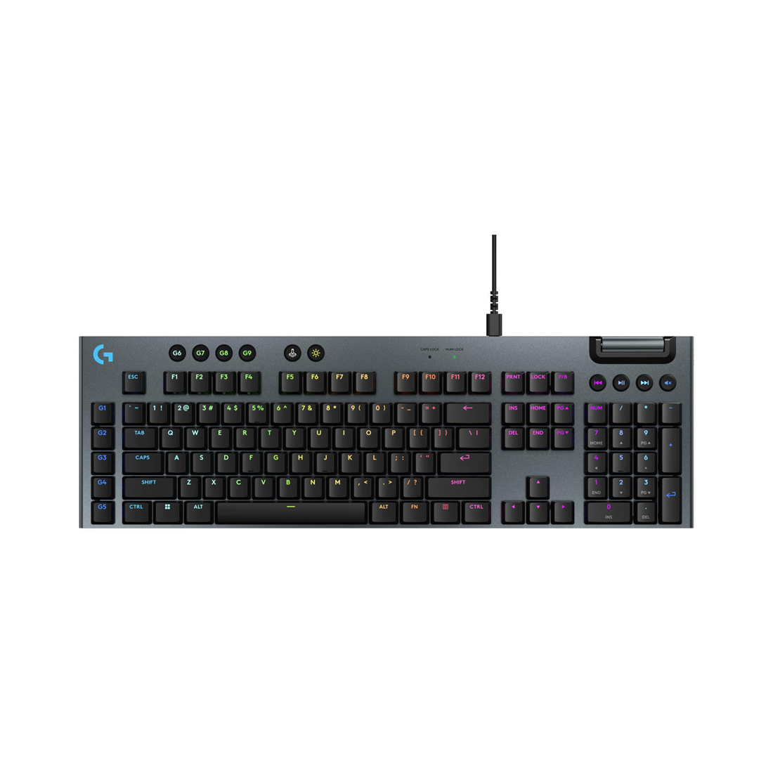 Logitech G915 X Low Profile Wired - Tactile Gaming Keyboard - Black - لوحة مفاتيح Logitech G915 X Low Profile Wired - Tactile Gaming Keyboard - Black - لوحة مفاتيح