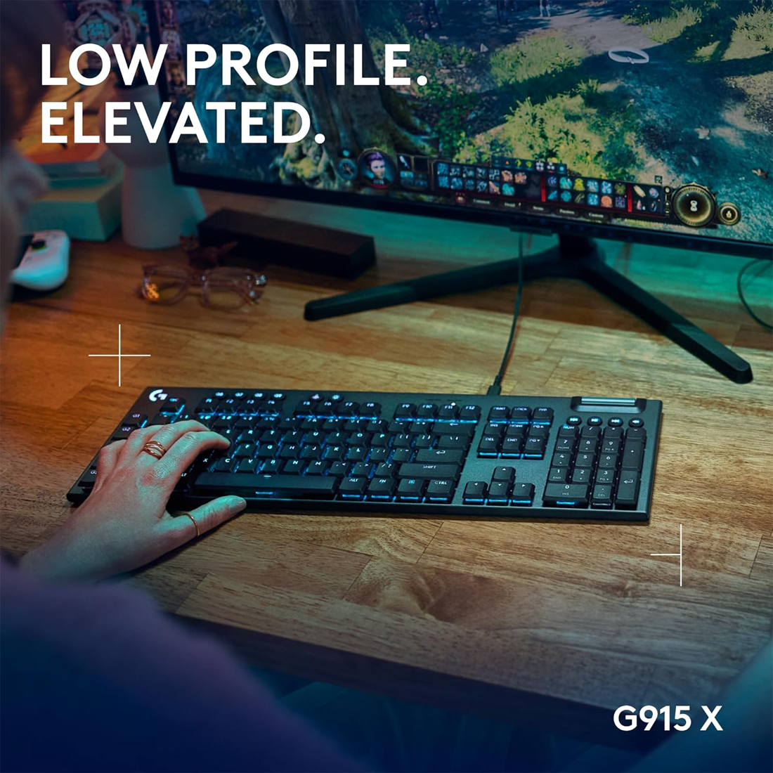 Logitech G915 X Low Profile Wired - Tactile Gaming Keyboard - Black - لوحة مفاتيح Logitech G915 X Low Profile Wired - Tactile Gaming Keyboard - Black - لوحة مفاتيح