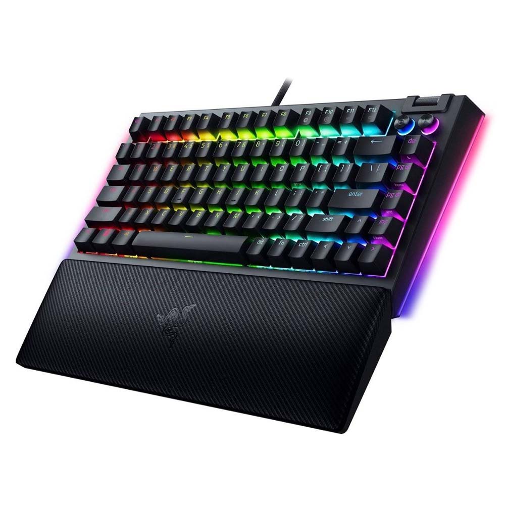 Razer BlackWidow V4 75% RGB Wired Mechanical Gaming Keyboard (US Layout) - Orange Switch - لوحة مفاتيح - Store 974 | ستور ٩٧٤