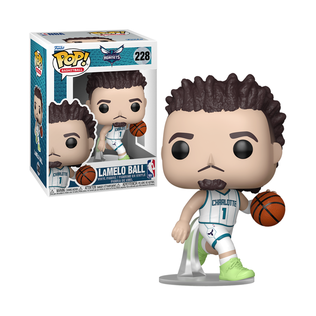 Funko Pop! Basketball: NBA Hornets - Lamelo Ball (Home) #228 - دمية Funko Pop! Basketball: NBA Hornets - Lamelo Ball (Home) #228 - دمية