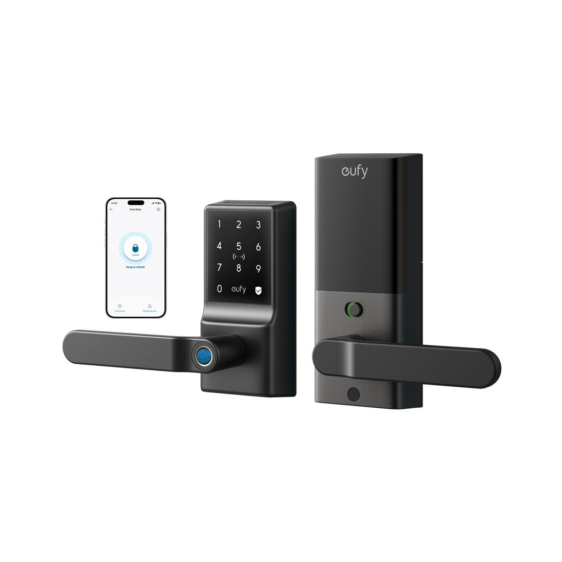 Eufy Smart Lever Lock C33 – Black – قفل Eufy Smart Lever Lock C33 – Black – قفل