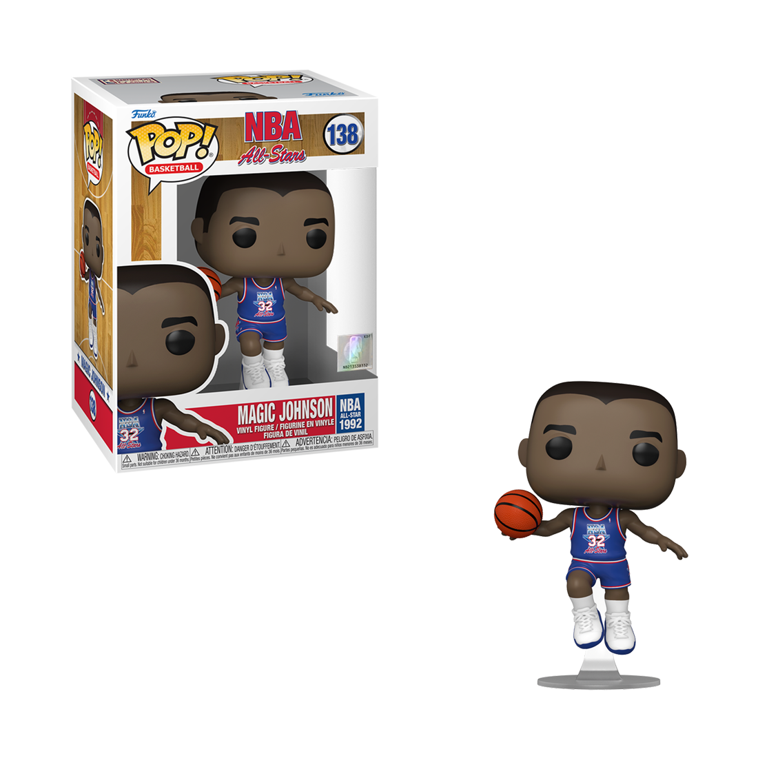 Funko Pop! Basketball: NBA Legends - Magic Johnson (BlueAllStarUni1991) #138 - مجسم - Store 974 Electronics WLL  | ستور٩٧٤ للالكترونيات ذ.م.م