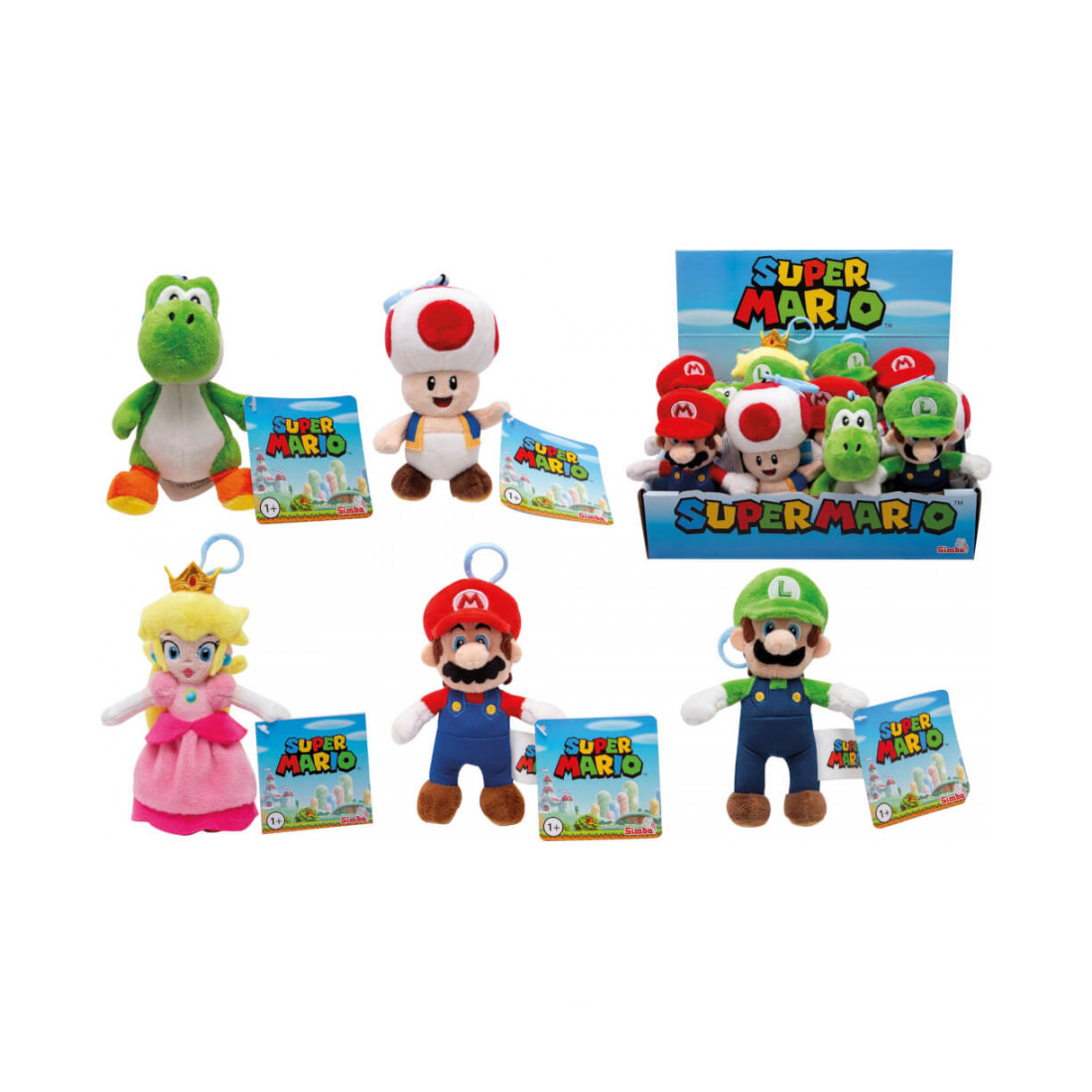 Nintendo Super Mario Plush Key Chains 5-ass - دمية Nintendo Super Mario Plush Key Chains 5-ass - دمية