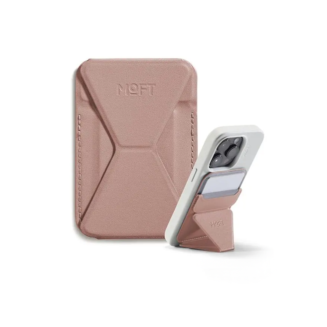MOFT Snap-On iPhone Stand & Wallet Movas - Classic Nude - أكسسوارات - Store 974 Electronics WLL  | ستور٩٧٤ للالكترونيات ذ.م.م
