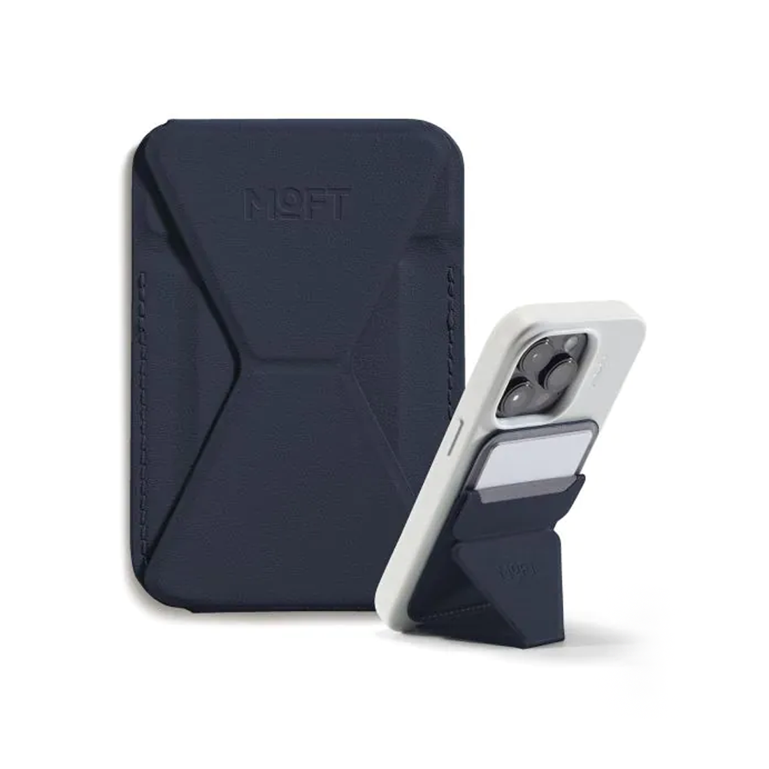 MOFT Snap-On iPhone Stand & Wallet Movas - Navy Blue - أكسسوارات MOFT Snap-On iPhone Stand & Wallet Movas - Navy Blue - أكسسوارات
