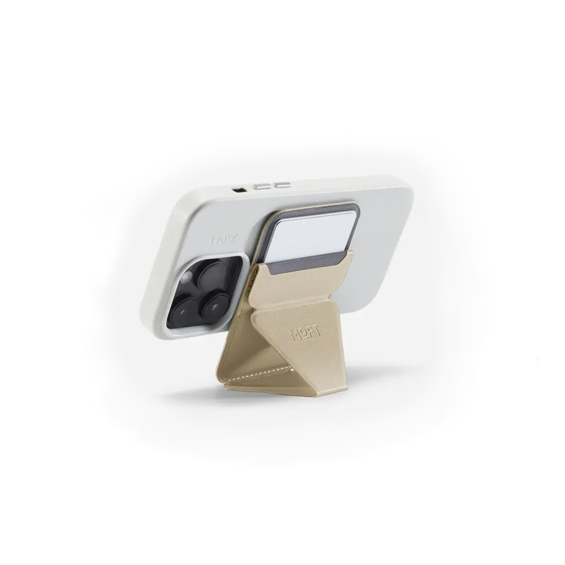 MOFT Snap-On iPhone Stand & Wallet Movas - Earthen Beige - أكسسوارات MOFT Snap-On iPhone Stand & Wallet Movas - Earthen Beige - أكسسوارات