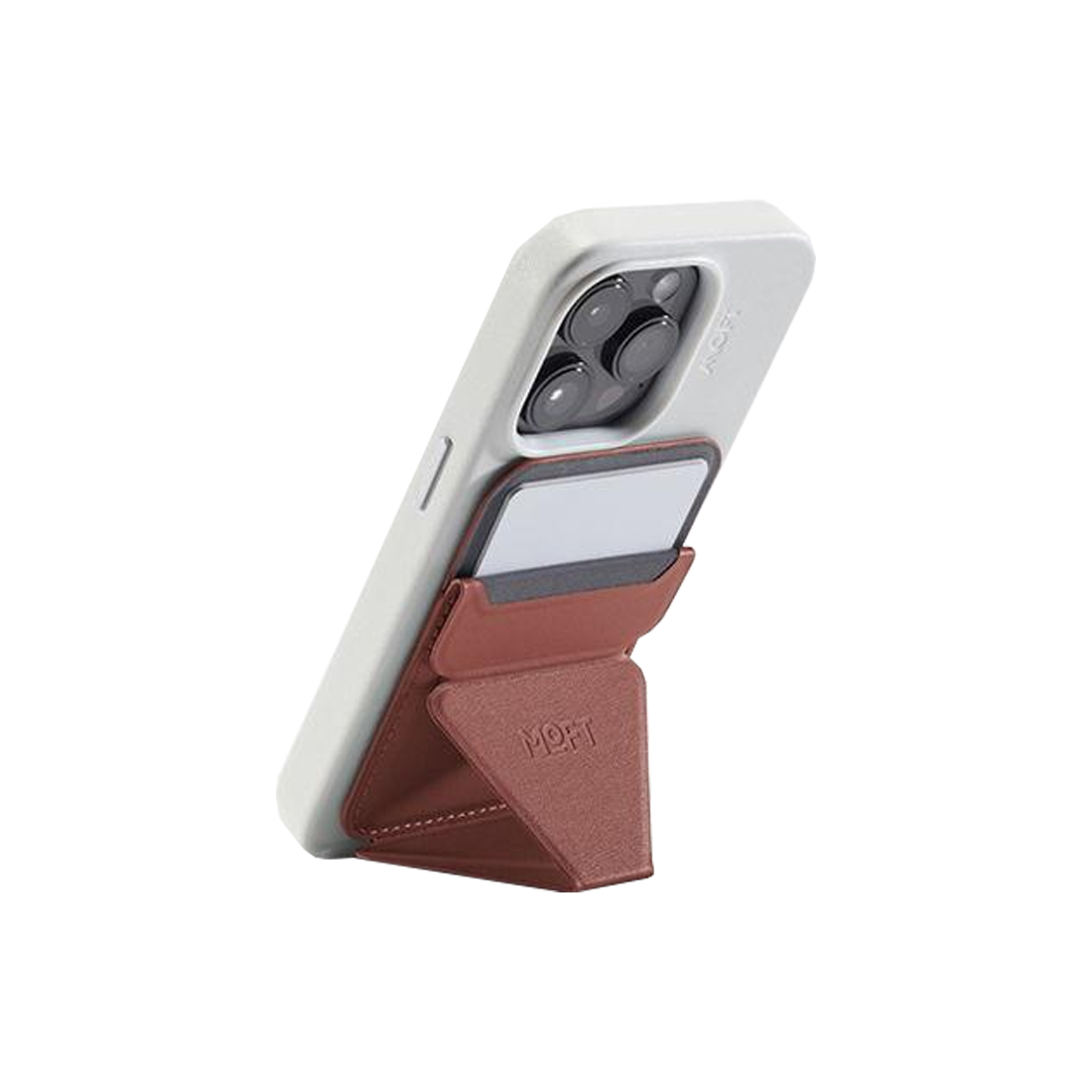 MOFT Snap-on Phone Stand & Wallet Movas - Seinna Brown - أكسسوارات - Store 974 Electronics WLL  | ستور٩٧٤ للالكترونيات ذ.م.م