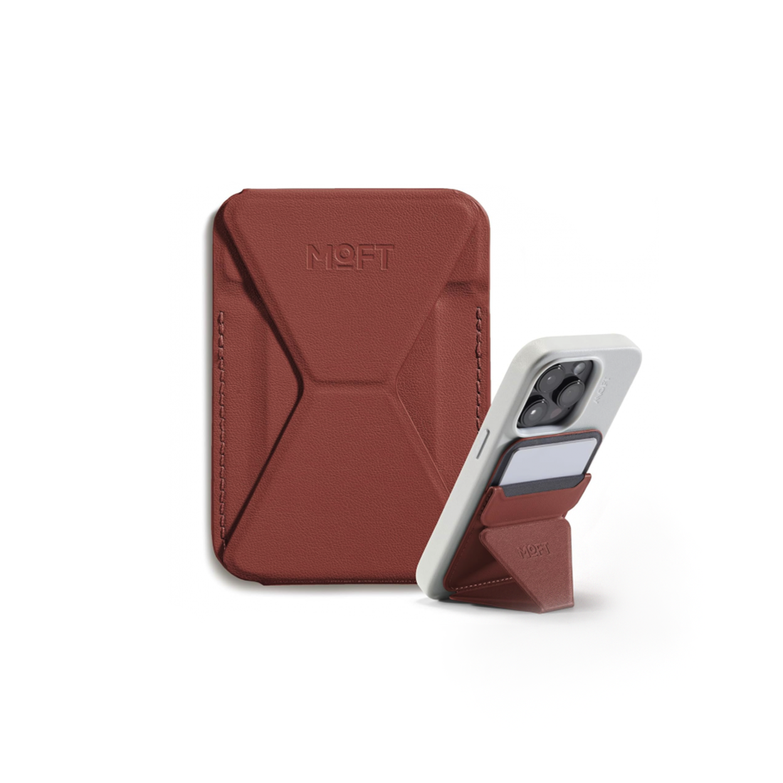 MOFT Snap-on Phone Stand & Wallet Movas - Seinna Brown - أكسسوارات - Store 974 Electronics WLL  | ستور٩٧٤ للالكترونيات ذ.م.م