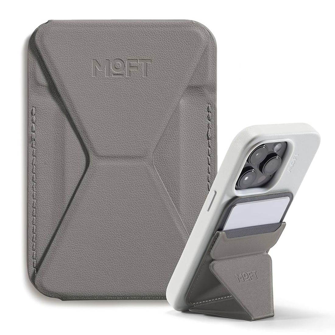 MOFT Snap-On iPhone Stand & Wallet Movas - Taupe - أكسسوارات - Store 974 Electronics WLL  | ستور٩٧٤ للالكترونيات ذ.م.م