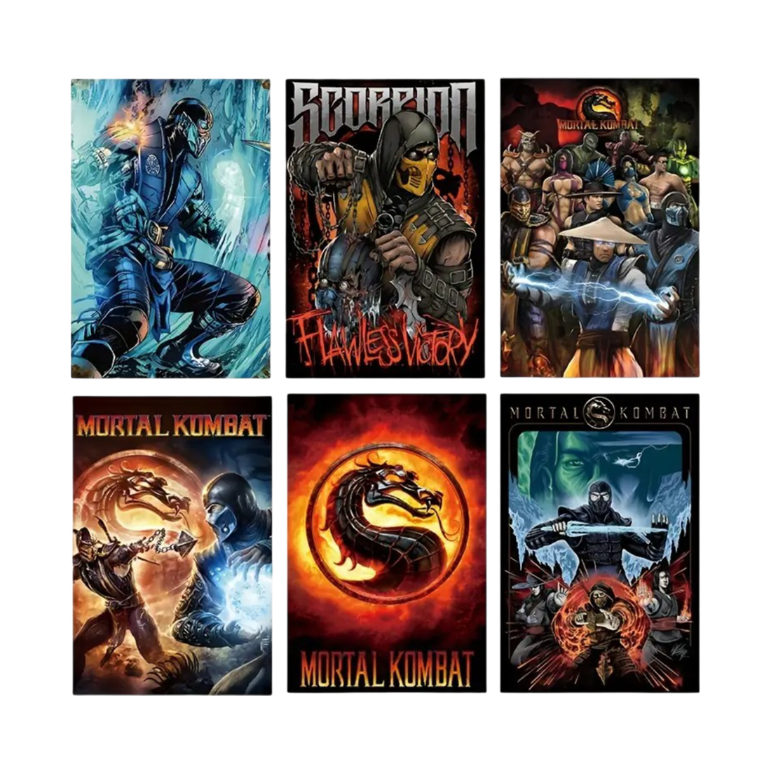 Mortal Kombat Game Poster 6pc-Set (20 x 30 cm) - ملصق