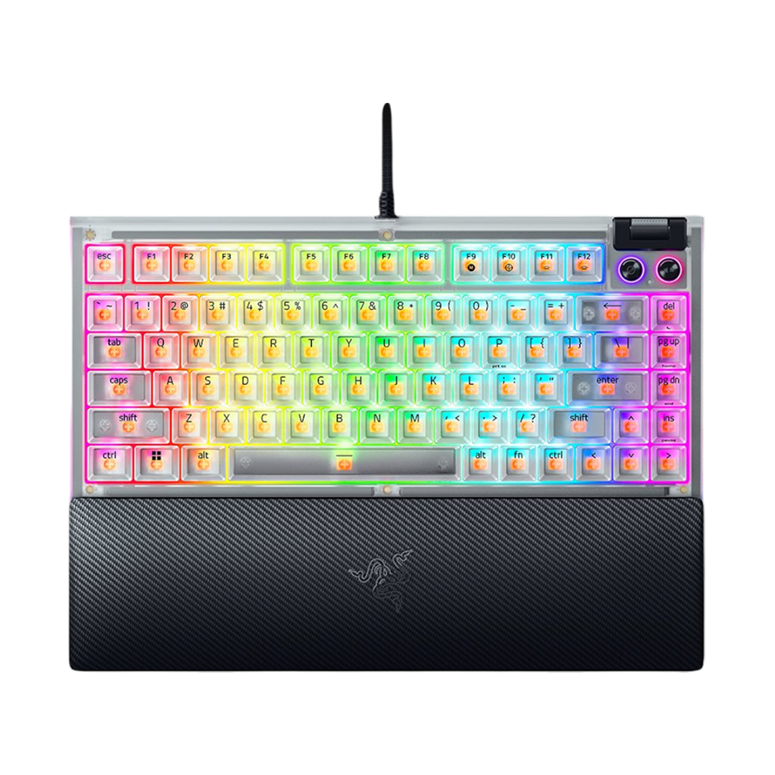 Razer BlackWidow V4 75% Mechanical Gaming Keyboard - Phantom White Edition - لوحة مفاتيح Razer BlackWidow V4 75% Mechanical Gaming Keyboard - Phantom White Edition - لوحة مفاتيح