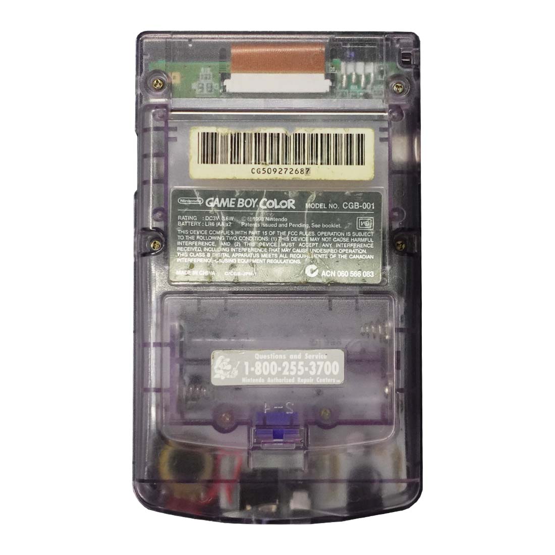 (Pre-Owned) Nintendo Gameboy Color - Transparent Purple - جهاز ألعاب - Store 974 | ستور ٩٧٤