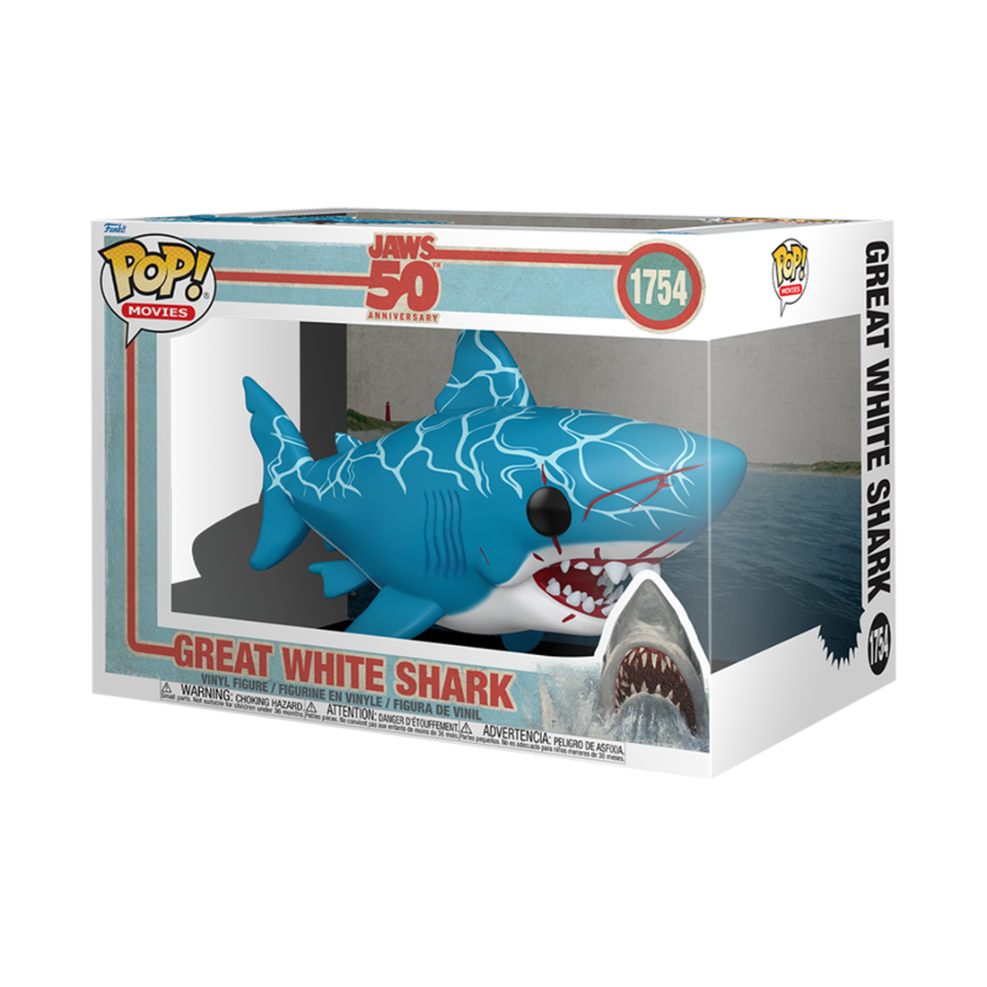Funko Pop Super! Movies: Jaws S3 - Great White Shark (Retro) #1754 - مجسم Funko Pop Super! Movies: Jaws S3 - Great White Shark (Retro) #1754 - مجسم