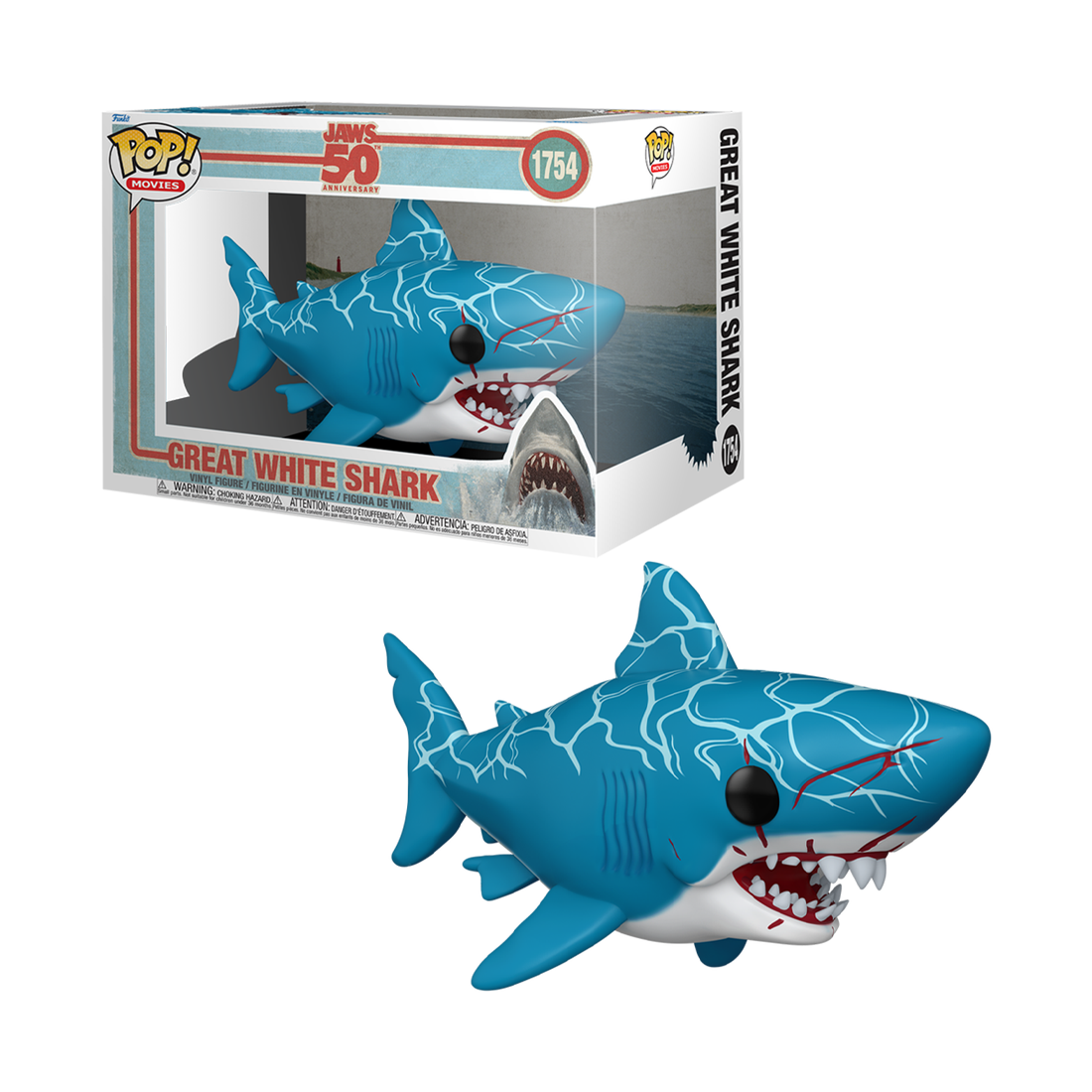 Funko Pop Super! Movies: Jaws S3 - Great White Shark (Retro) #1754 - مجسم Funko Pop Super! Movies: Jaws S3 - Great White Shark (Retro) #1754 - مجسم