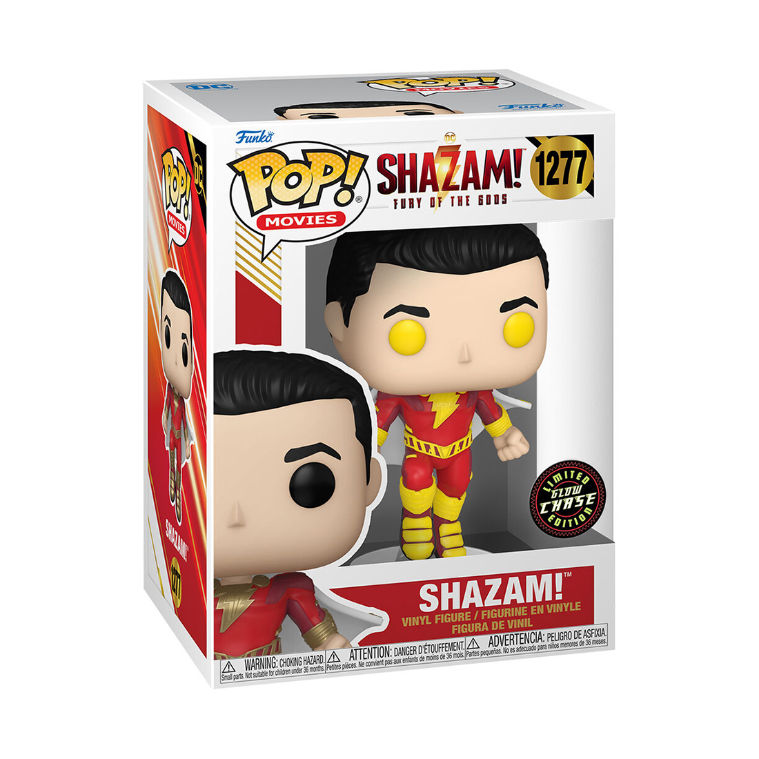 Funko Pop! Heroes: Shazam 2 - Shazam w/chase (GW) #1277 - مجسم Funko Pop! Heroes: Shazam 2 - Shazam w/chase (GW) #1277 - مجسم
