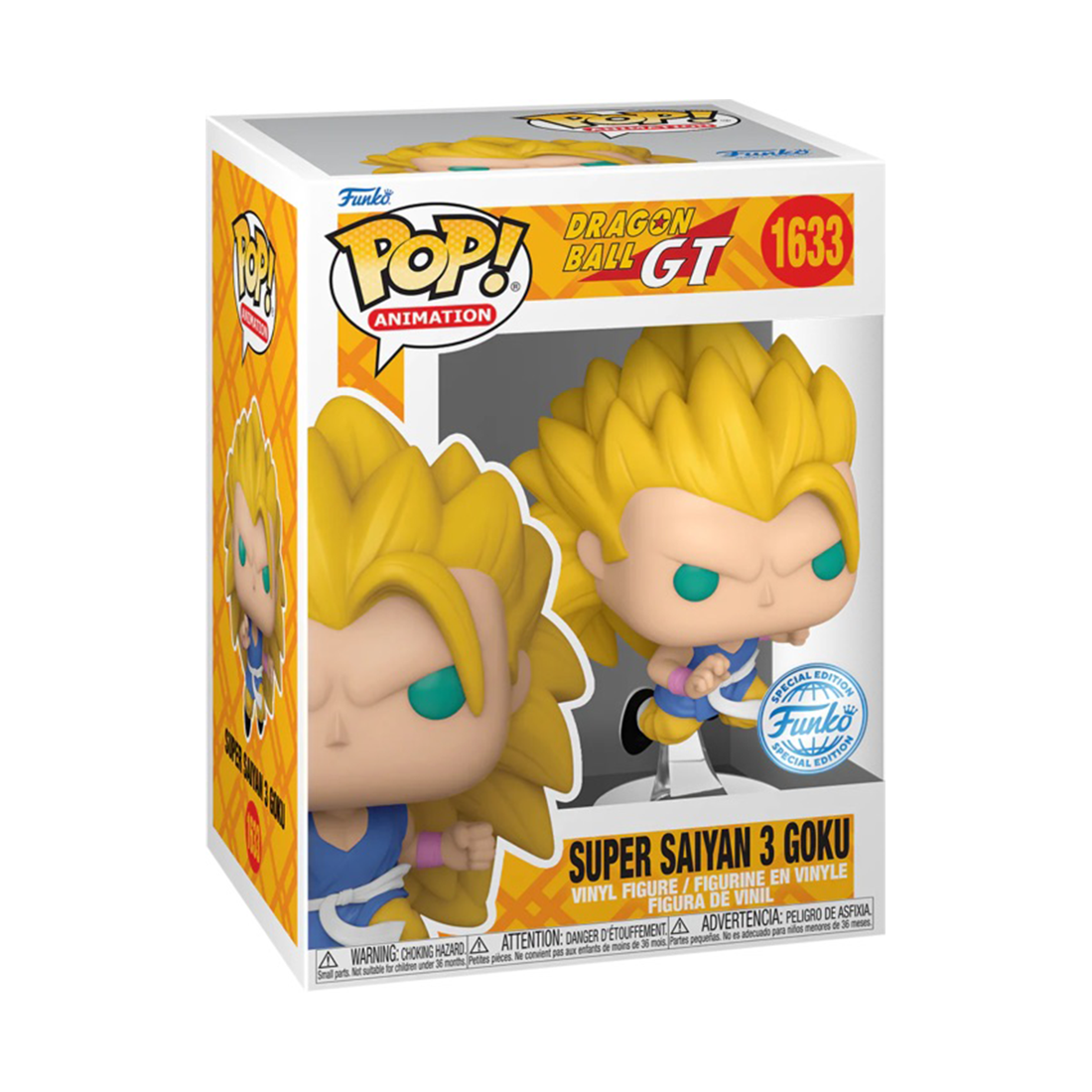Funko Pop! Animation: Dragon Ball GT - Super Saiyan 3 Goku (Exc) #1633 - مجسم Funko Pop! Animation: Dragon Ball GT - Super Saiyan 3 Goku (Exc) #1633 - مجسم