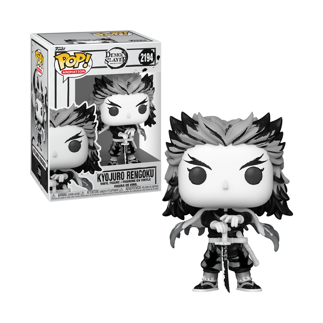 Funko Pop! Animation: Demon Slayer - Rengoku (Sumi-Ink) #2194 - دمية Funko Pop! Animation: Demon Slayer - Rengoku (Sumi-Ink) #2194 - دمية
