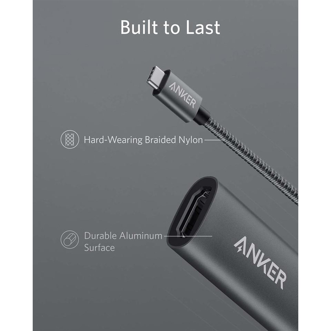 Anker USB-C to HDMI – Gray – ملحقات Anker USB-C to HDMI – Gray – ملحقات