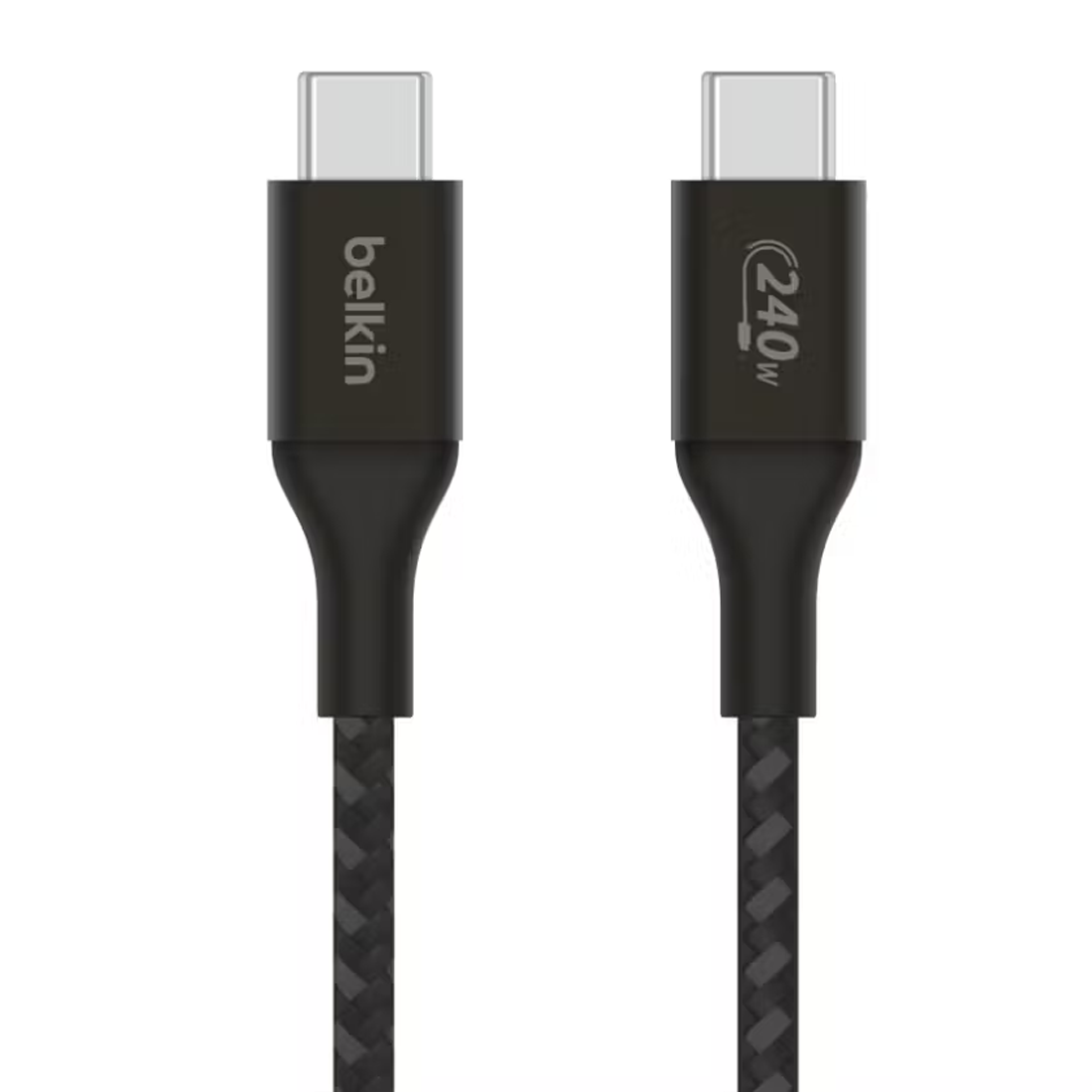 Belkin Boostargharge مضفر 240W USB -C إلى كابل USB -C 1M - أسود - كabl شحn