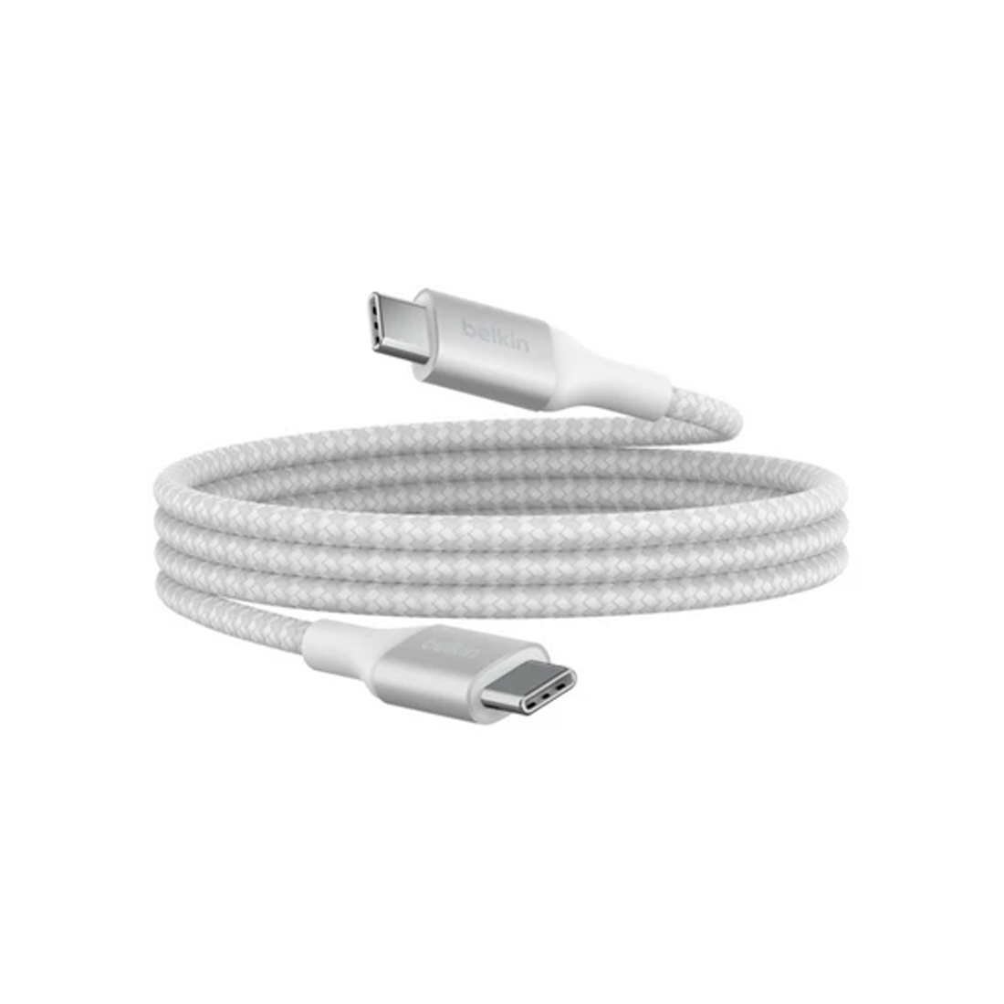 Belkin Boostargharge مضفر 240W USB -C إلى كابل USB -C 1M - أبيض - كABL شحn Belkin Boostargharge مضفر 240W USB -C إلى كابل USB -C 1M - أبيض - كABL شحn