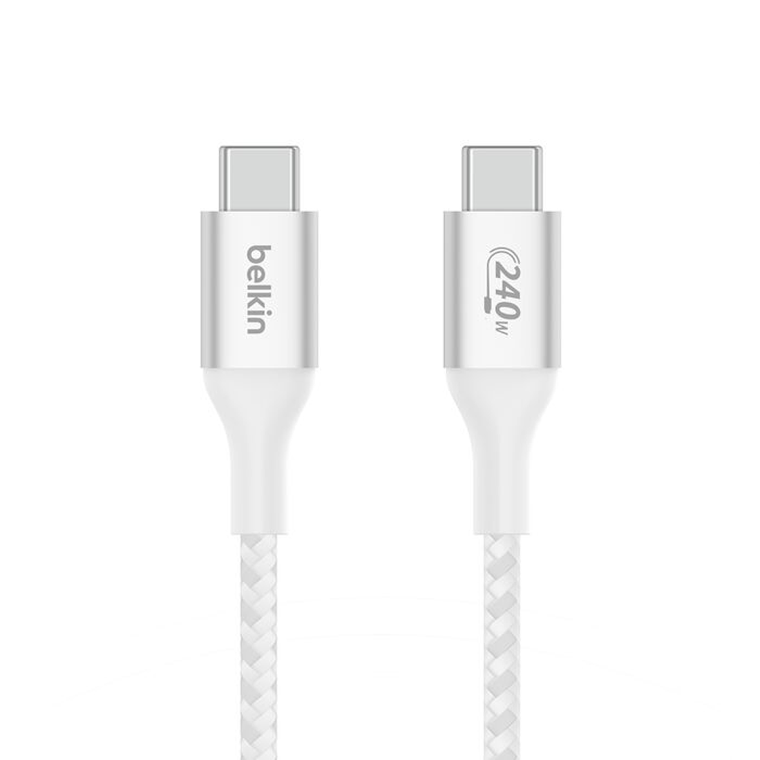 Belkin Boostargharge مضفر 240W USB -C إلى كابل USB -C 1M - أبيض - كABL شحn