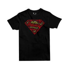 Jobedu Superman Logo Calligraphy T-shirt - Black - تي-شيرت