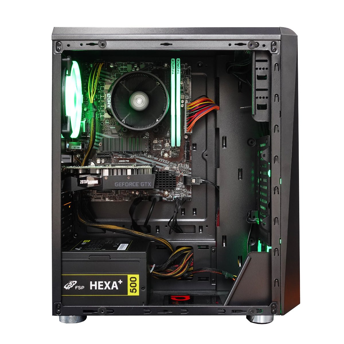 (Pre-Built) Gaming PC AMD Ryzen 3 4100 w/ Zotac Geforce GTX 1630 & 1st Player Rainbow R5 - Black - Store 974 | ستور ٩٧٤