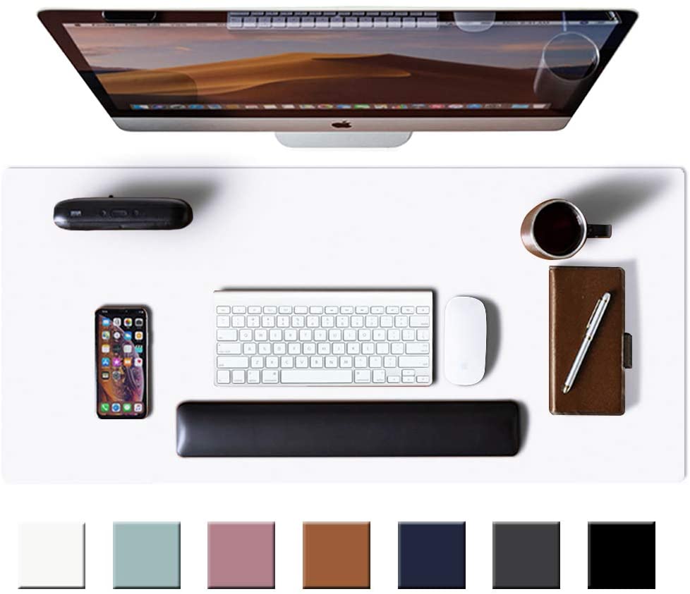 Leather DeskPad Protector - White - Store 974 | ستور ٩٧٤