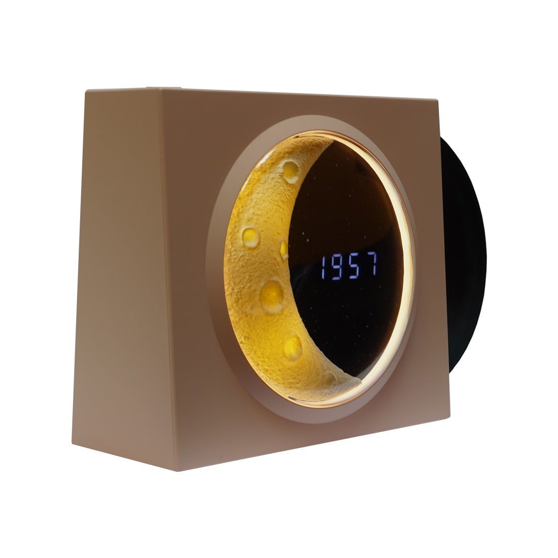 Record Clock Display Moon Lamp - Pink- إضاءة - Store 974 | ستور ٩٧٤