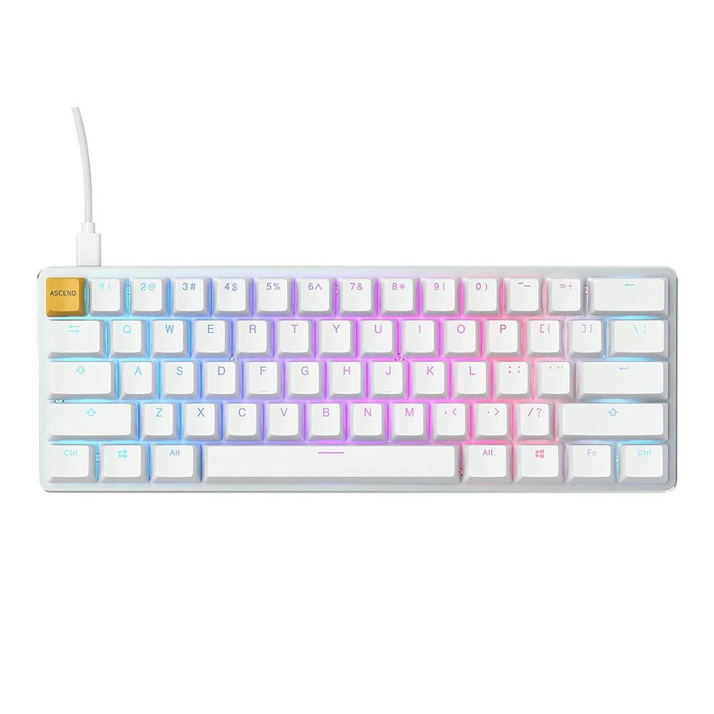 Glorious GMMK RGB Compact Mechanical Keyboard Gateron Brown - White Ice - Store 974 | ستور ٩٧٤
