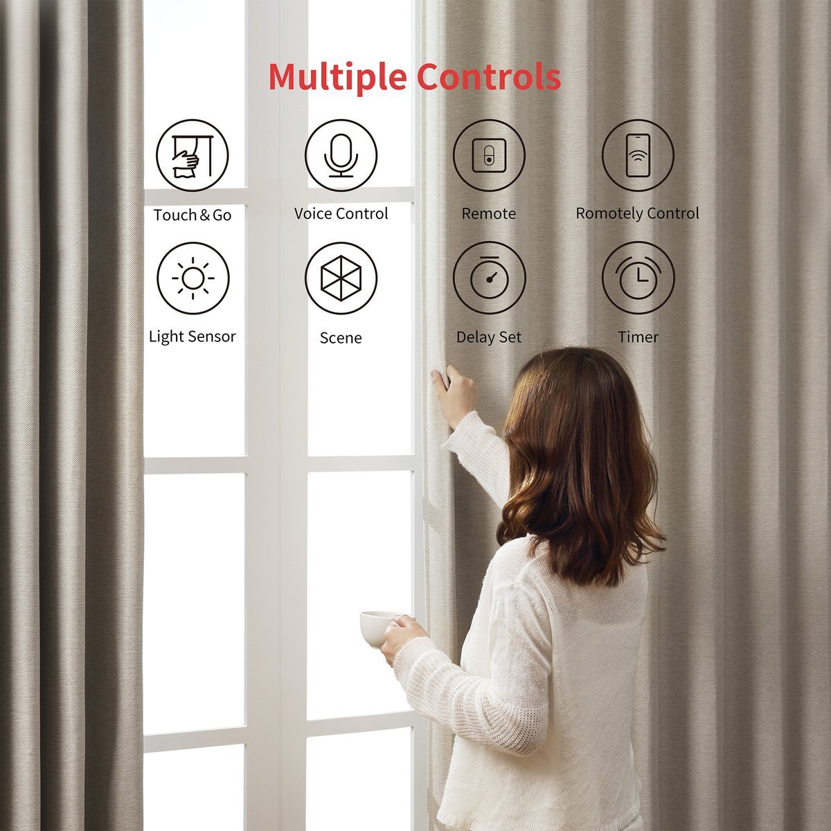 SwitchBot Rod Curtain Smart Wireless Robot - White - أكسسوارات ذكية SwitchBot Rod Curtain Smart Wireless Robot - White - أكسسوارات ذكية