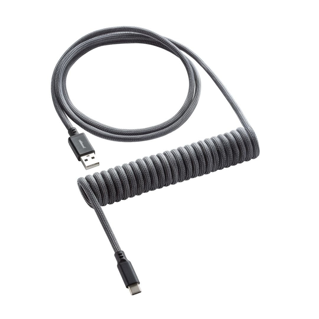 CableMod Classic Coiled Keyboard Cable (Carbon Black, USB A to USB Type C, 150cm) - كابل CableMod Classic Coiled Keyboard Cable (Carbon Black, USB A to USB Type C, 150cm) - كابل