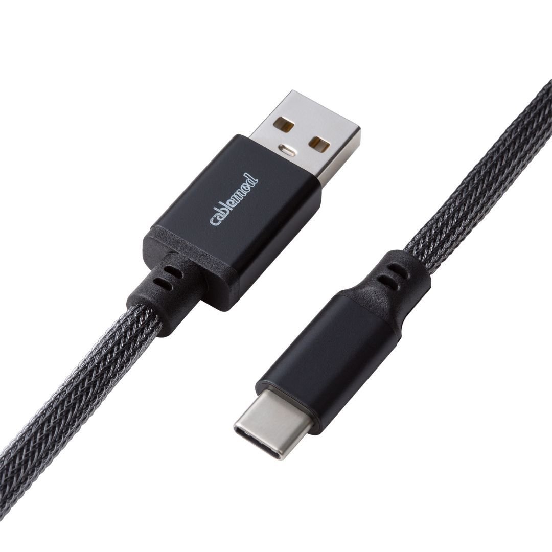 CableMod Classic Coiled Keyboard Cable (Carbon Grey, USB A to USB Type C, 150cm) - Store 974 | ستور ٩٧٤
