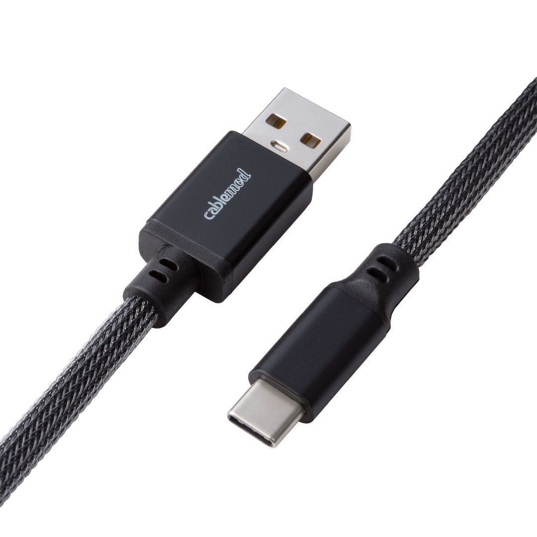 CableMod Classic Coiled Keyboard Cable (Carbon Black, USB A to USB Type C, 150cm) - كابل CableMod Classic Coiled Keyboard Cable (Carbon Black, USB A to USB Type C, 150cm) - كابل
