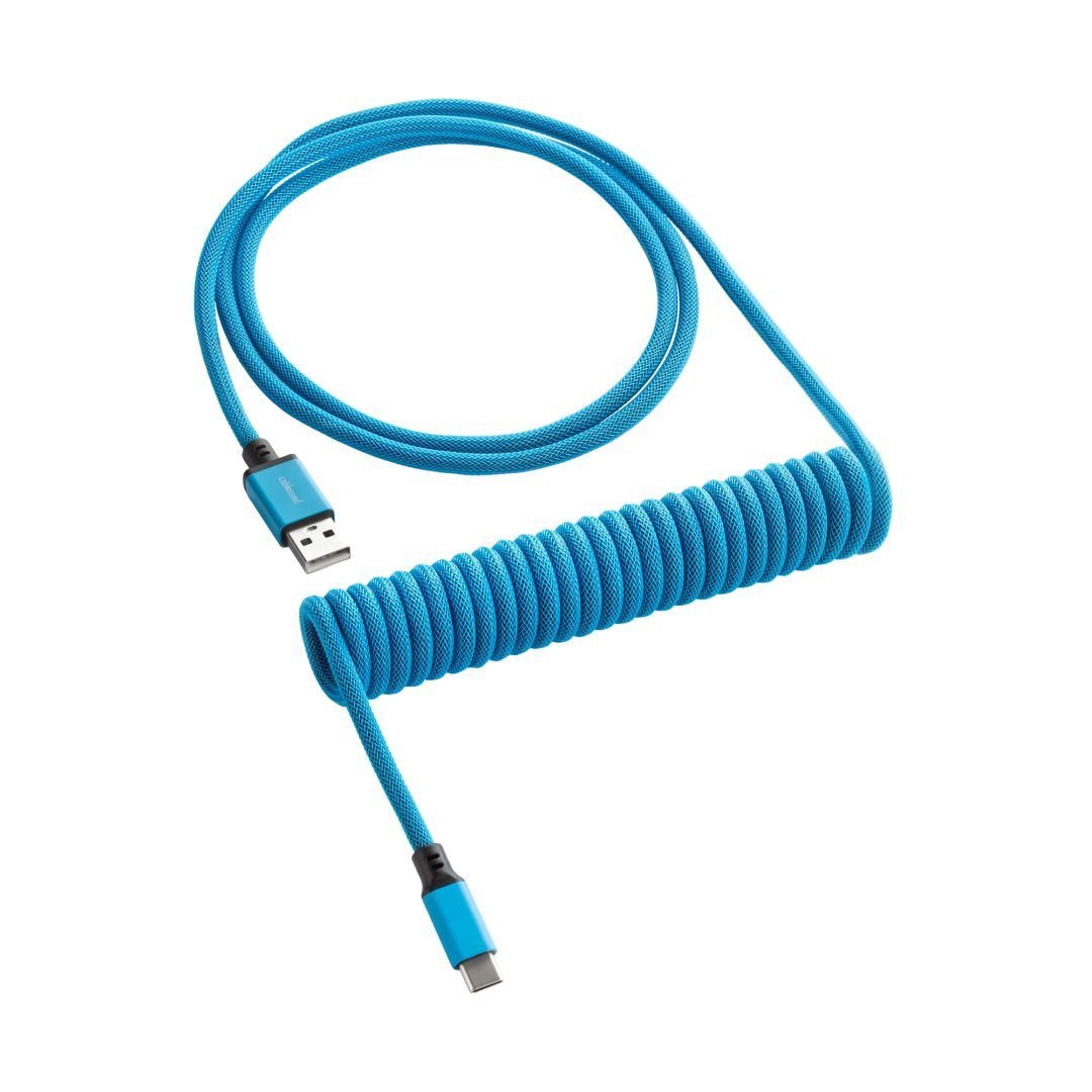 CableMod Classic Coiled Keyboard Cable (Spectrum Blue, USB A to USB Type C, 150cm) - كابل