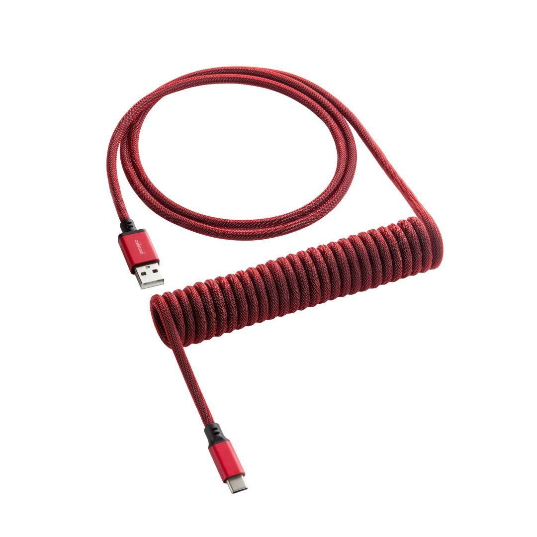 CableMod Classic Coiled Keyboard Cable (Republic Red, USB A to USB Type C, 150cm) - كابل CableMod Classic Coiled Keyboard Cable (Republic Red, USB A to USB Type C, 150cm) - كابل