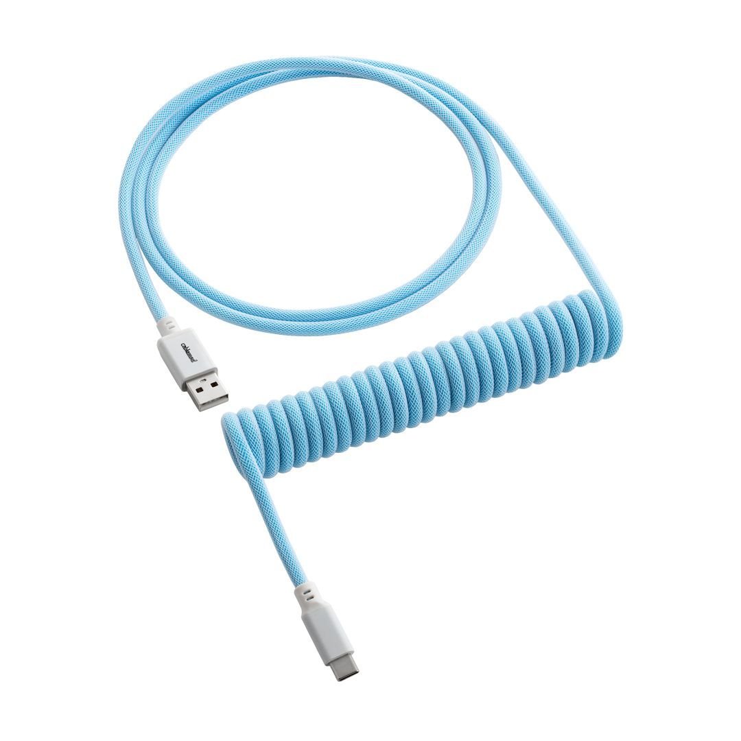 CableMod Classic Coiled Keyboard Cable (Blueberry Cheesecake, USB A to USB Type C, 150cm) - كابل