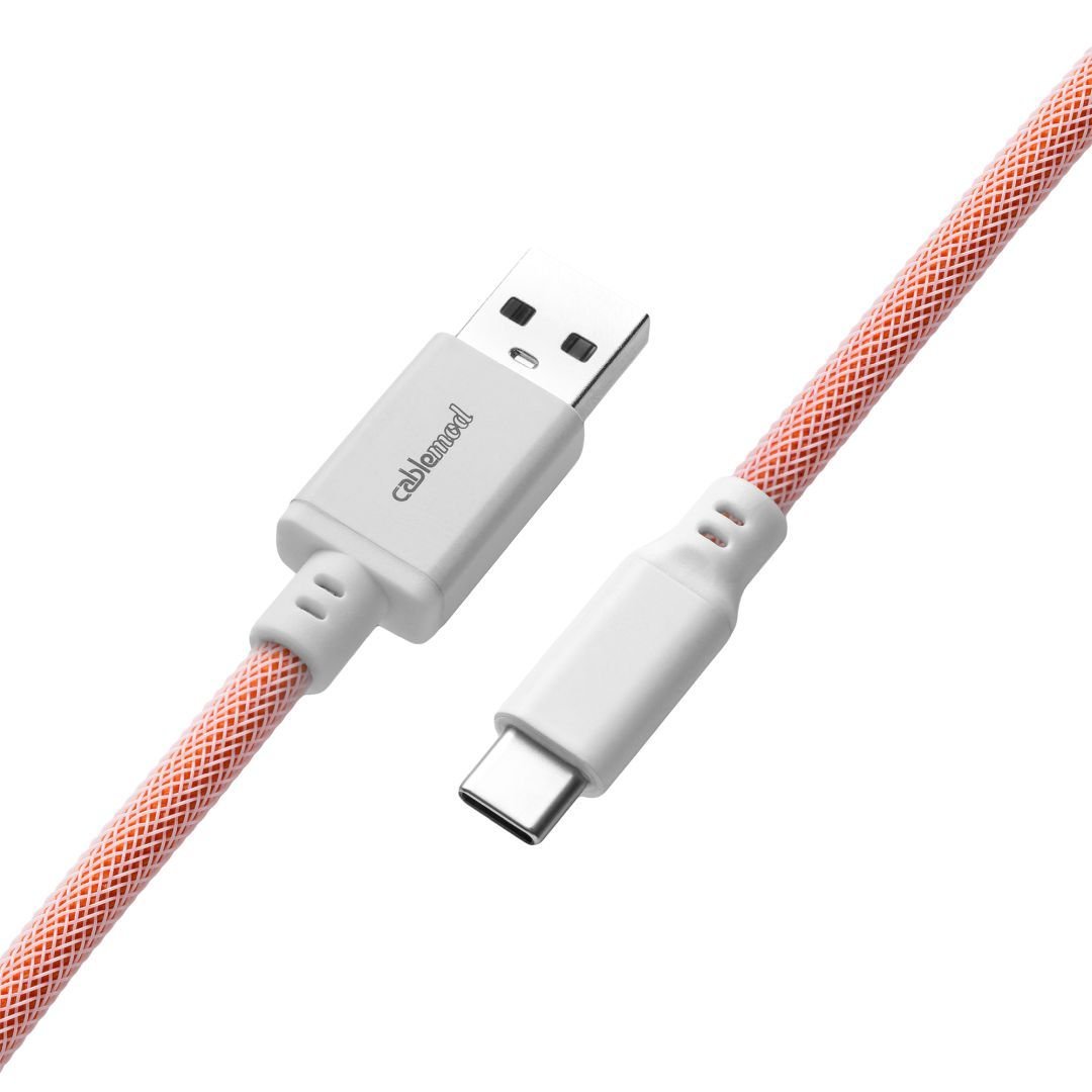 CableMod Classic Coiled Keyboard Cable (Orangesicle, USB A to USB Type C, 150cm) - كابل CableMod Classic Coiled Keyboard Cable (Orangesicle, USB A to USB Type C, 150cm) - كابل