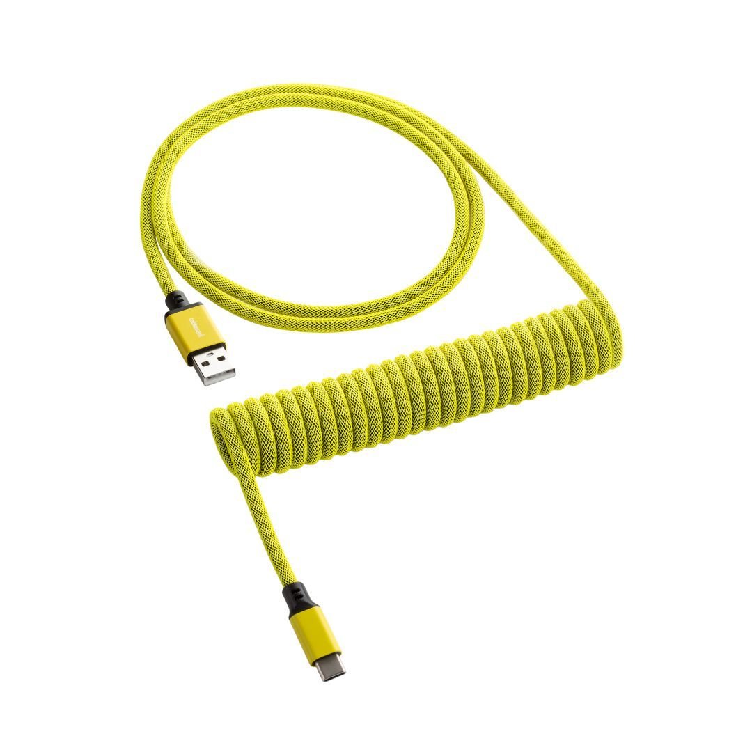 CableMod Classic Coiled Keyboard Cable (Dominator Yellow, USB A to USB Type C, 150cm) - كابل CableMod Classic Coiled Keyboard Cable (Dominator Yellow, USB A to USB Type C, 150cm) - كابل
