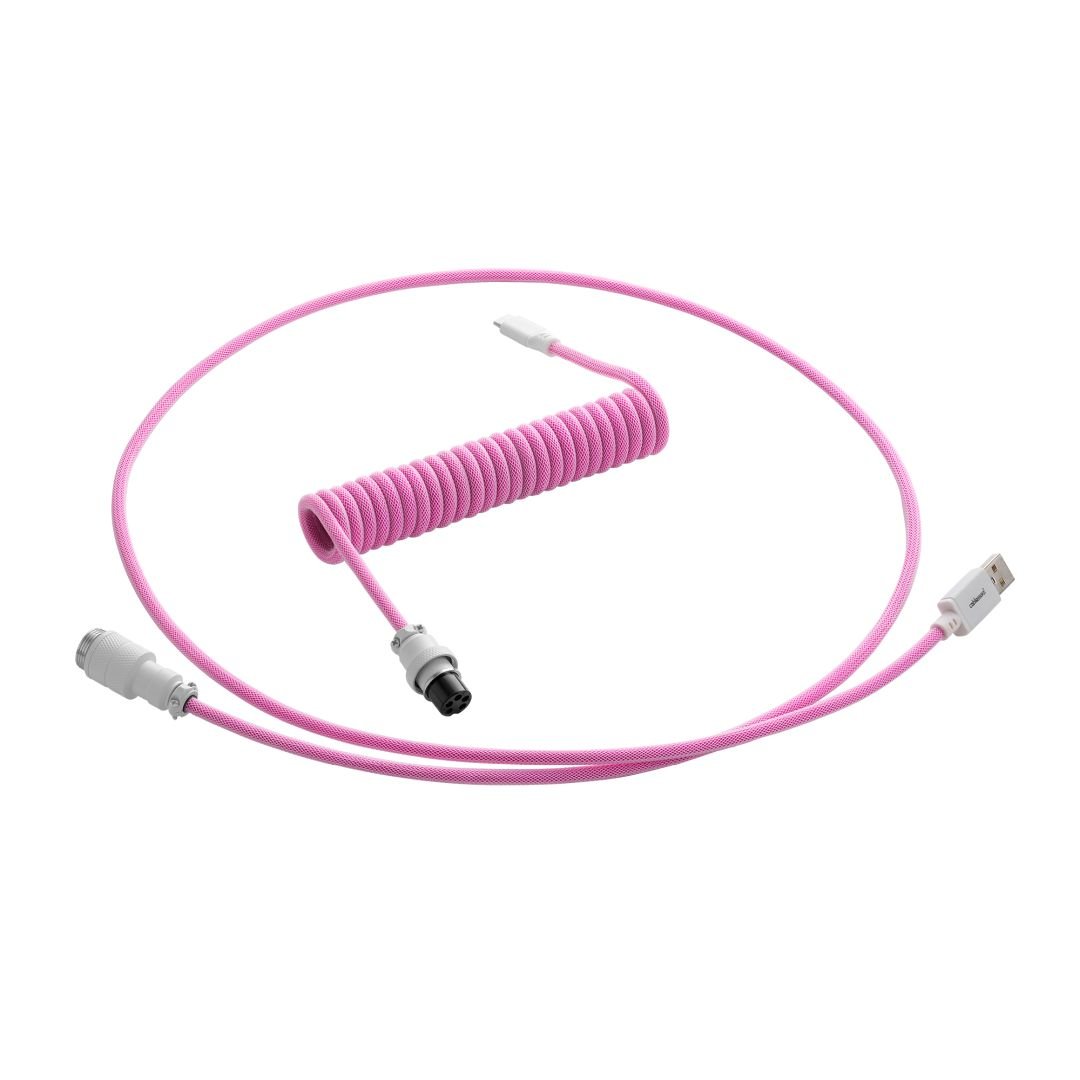 CableMod Pro Coiled Keyboard Cable (Strawberry Cream, USB A to USB Type C, 150cm) - كابل CableMod Pro Coiled Keyboard Cable (Strawberry Cream, USB A to USB Type C, 150cm) - كابل