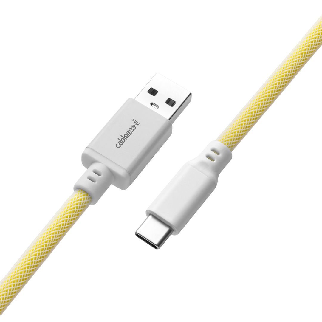 CableMod Pro Coiled Keyboard Cable (Lemon Ice, USB A to USB Type C, 150cm) - Store 974 | ستور ٩٧٤