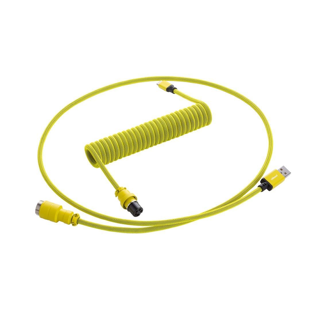 CableMod Pro Coiled Keyboard Cable (Dominator Yellow, USB A to USB Type C, 150cm) - كابل CableMod Pro Coiled Keyboard Cable (Dominator Yellow, USB A to USB Type C, 150cm) - كابل