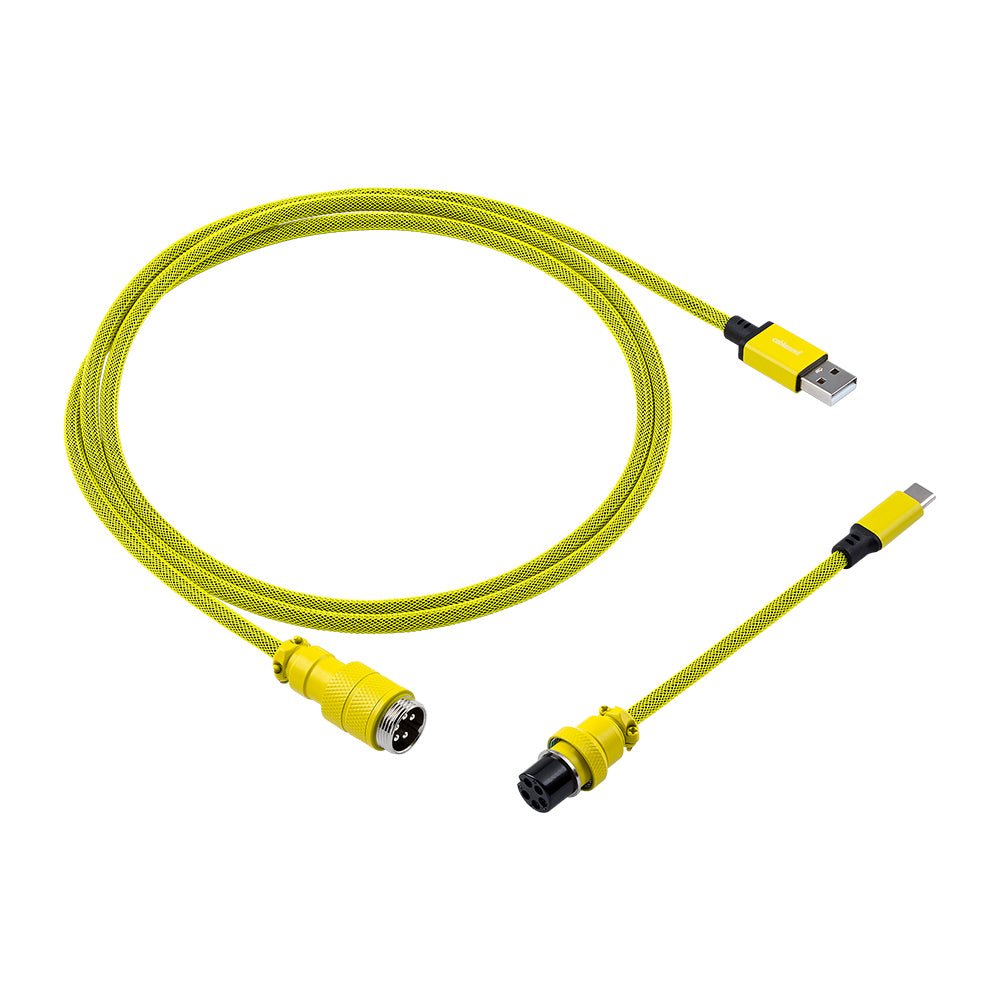 CableMod Pro Straight USB A to USB Type C 150cm Keyboard Cable - Dominator Yellow - كابل CableMod Pro Straight USB A to USB Type C 150cm Keyboard Cable - Dominator Yellow - كابل