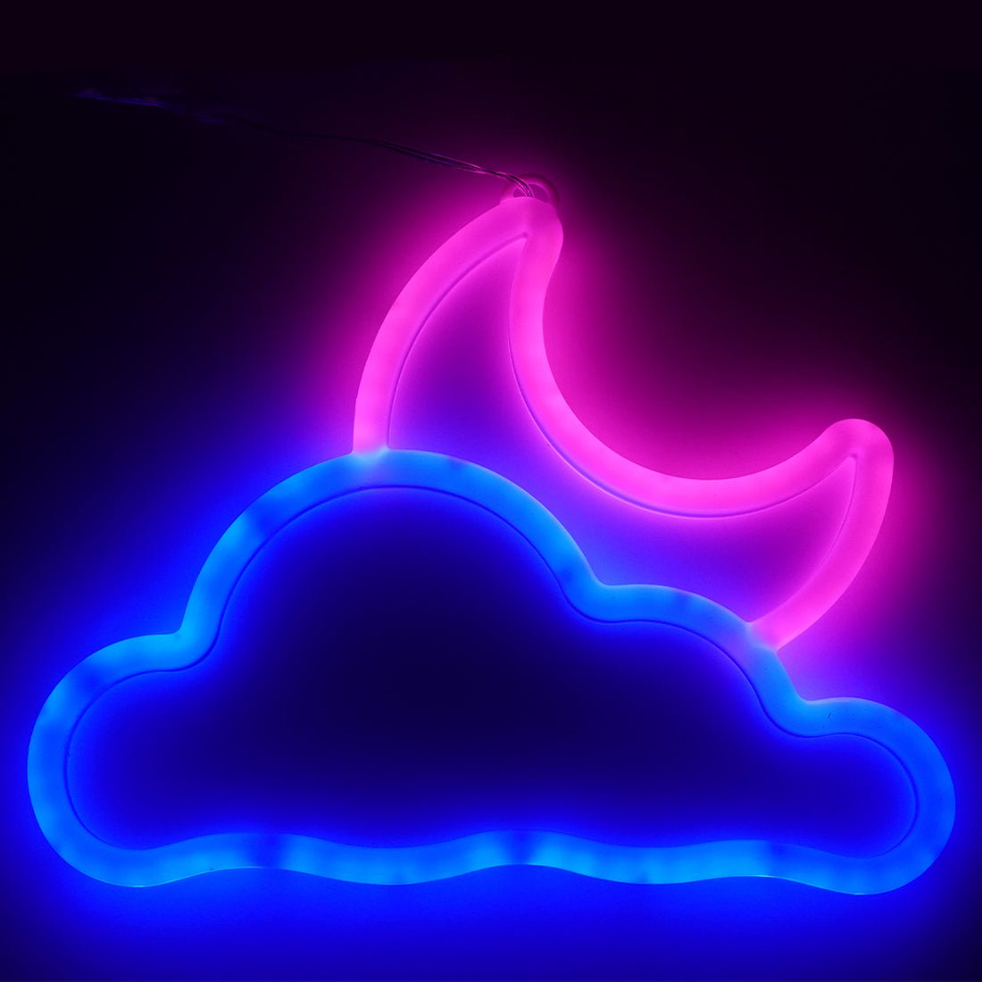 Led Neon Cloud & Moon Shape - Blue & Pink - إضاءة Led Neon Cloud & Moon Shape - Blue & Pink - إضاءة
