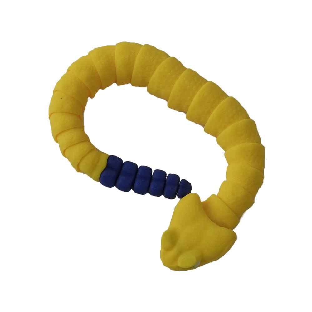 3D Station 3D Printed Mini Snake - Matte Yellow & Blue - مجسم ثلاثي الأبعاد - Store 974 | ستور ٩٧٤
