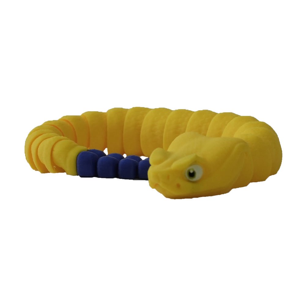 3D Station 3D Printed Mini Snake - Matte Yellow & Blue - مجسم ثلاثي الأبعاد - Store 974 | ستور ٩٧٤