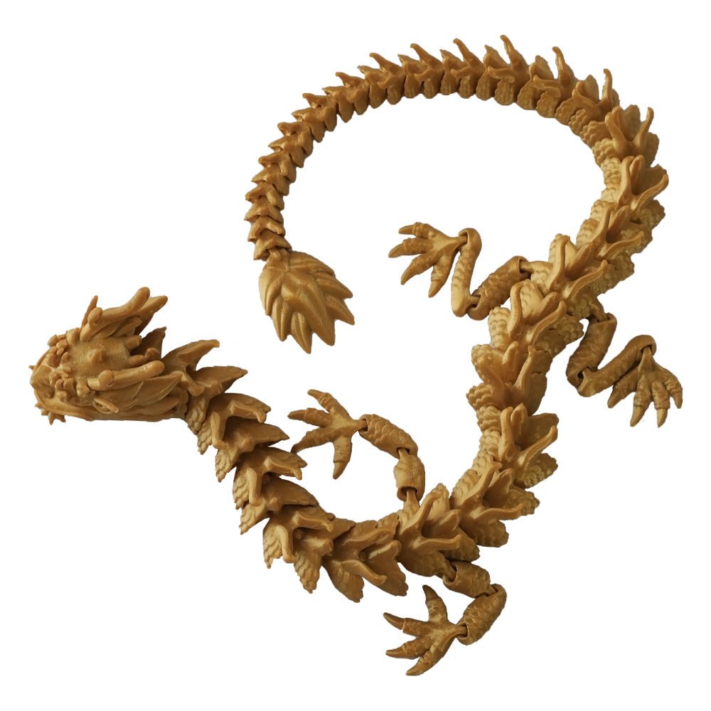 3D Station 3D Printed Dragon - Gold - مجسم ثلاثي الأبعاد - Store 974 | ستور ٩٧٤