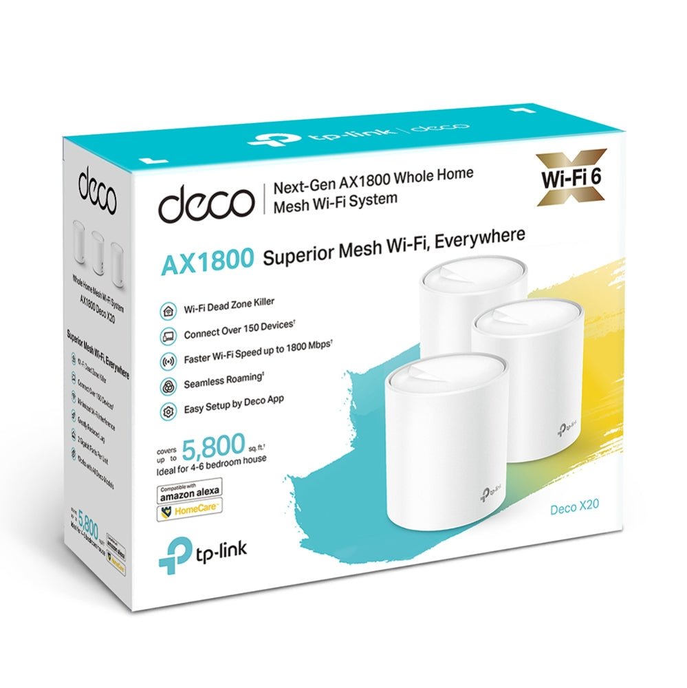 TP -Link Deco AX1800 نظام WiFi Mesh Mesh بالكامل - 3 حزمة - RaoTRE TP -Link Deco AX1800 نظام WiFi Mesh Mesh بالكامل - 3 حزمة - RaoTRE