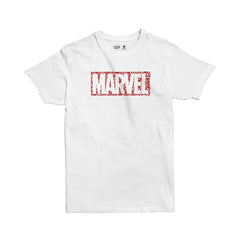 Jobedu Marvel Logo Calligraphy T-Shirt - White - تي-شيرت
